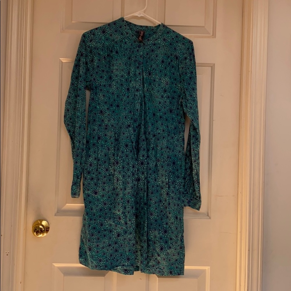 Medium floral dress blue and teal